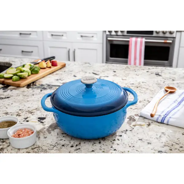 Lodge 4.5 Quart Blue Enameled Cast Iron Dutch Oven