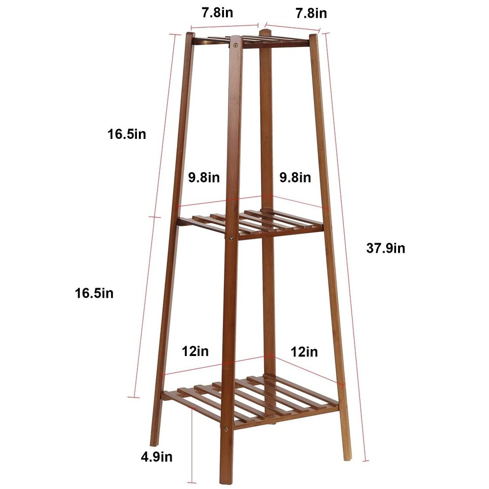 3 Tier Potted Bamboo Flowers Stand Corner Plant Rack