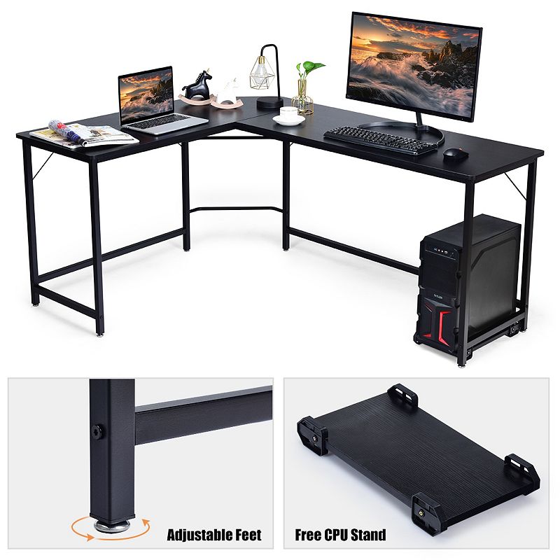 L Shaped Desk Corner Computer Desk PC Laptop Gaming Table Workstation