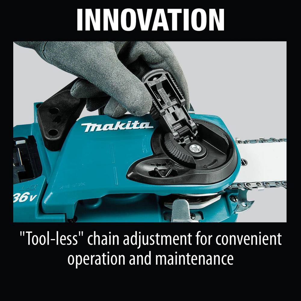 Makita LXT 14 in. 18V X2 (36V) Lithium-Ion Brushless Battery Chain Saw Kit with Four 5.0 Ah Batteries and Charger XCU03PT1