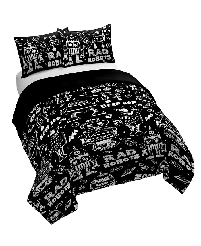 Saturday Park Robots Twin Duvet Cover and Sham Set