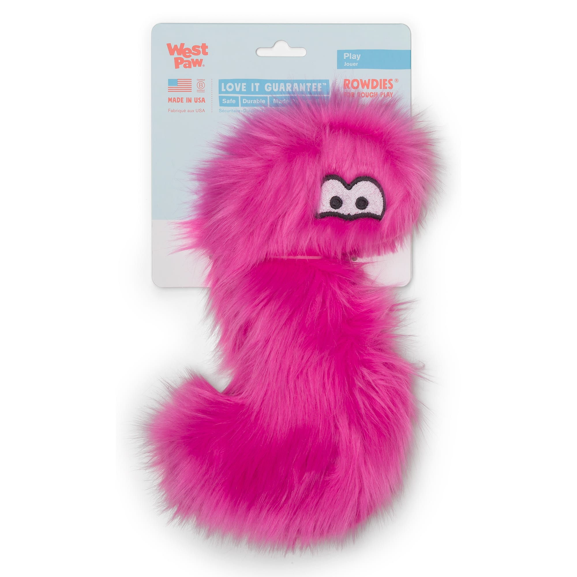 West Paw Pink Geraldine Dog Toy， Medium