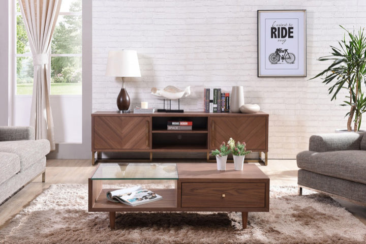 Thyra Modern Walnut Tv Stand   Contemporary   Entertainment Centers And Tv Stands   by V.S.D Furniture  Houzz