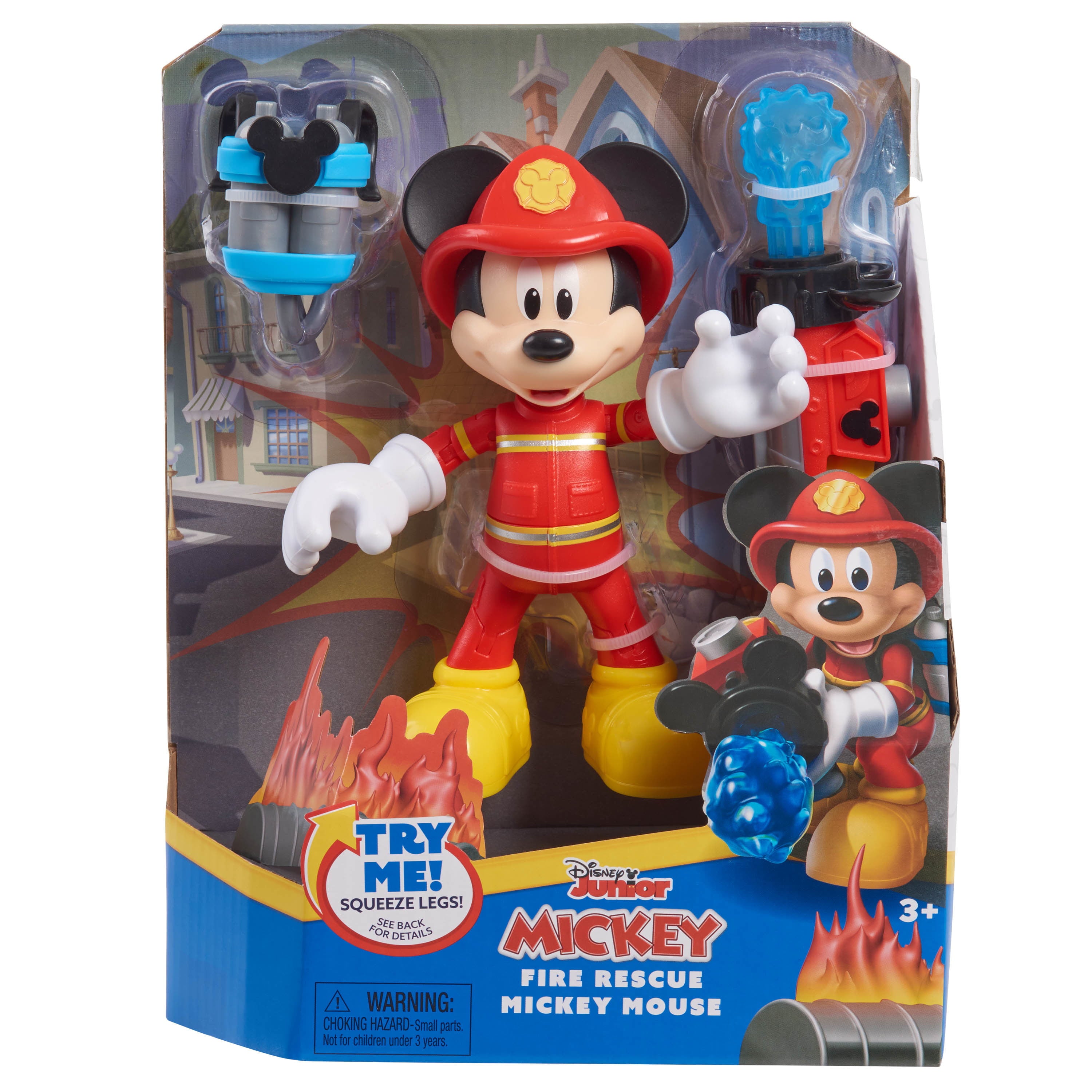 Disney Junior Fire Rescue Mickey Mouse Articulated 6-inch Figure and Accessories， Officially Licensed Kids Toys for Ages 3 Up， Gifts and Presents