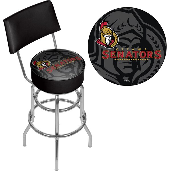 NHL Swivel Bar Stool with Back - Watermark