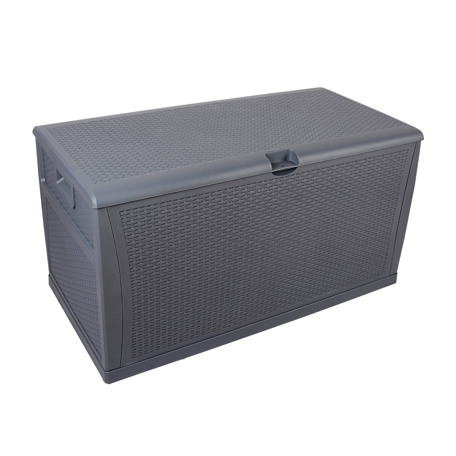 Outdoor Box and Storage, 120 Gallon Resin Deck Box for Cushion , XXL Pool Storage Box for Pool Accessories, All-Weather Waterproof Storage Box Lockable, with 175lbs Seat, Gray