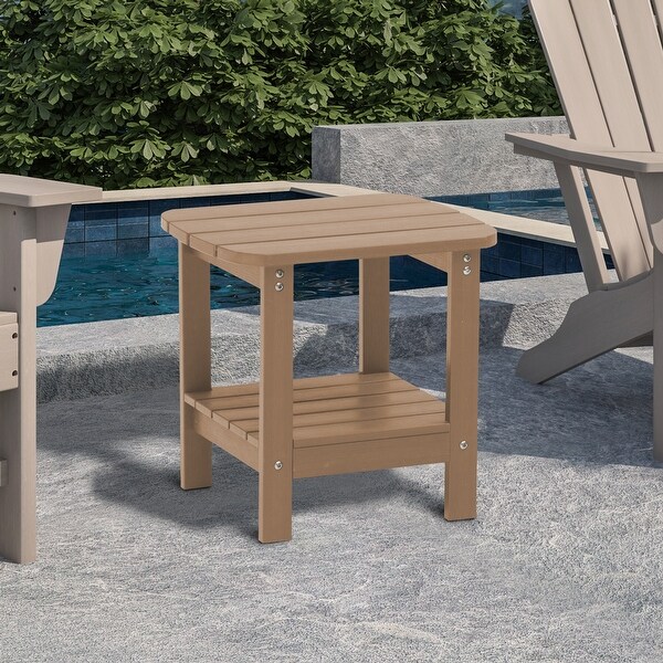 18.9'' Outdoor Square Double Floor HIPS Resin Side Table