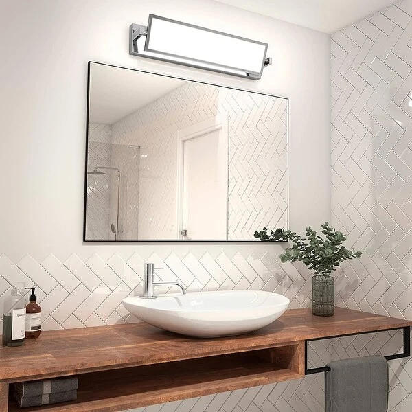 Artika Reflection Integrated LED Flat Panel Vanity Light Fixture, Chrome