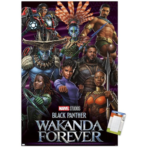 Trends International Marvel Black Panther Wakanda Forever Group Unframed Wall Poster Prints