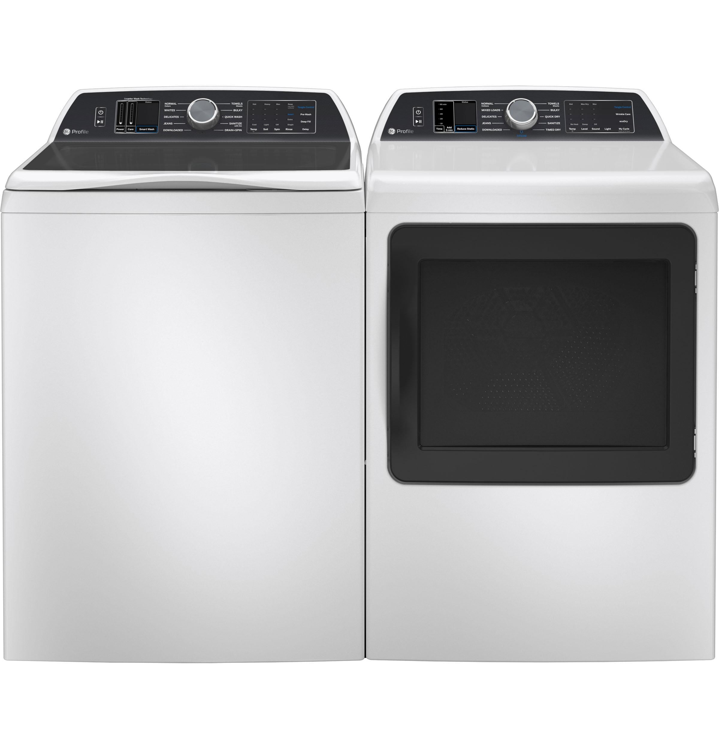 Ge Appliances PTD70EBSTWS Ge Profile™ 7.4 Cu. Ft. Capacity Smart Aluminized Alloy Drum Electric Dryer With Sanitize Cycle And Sensor Dry