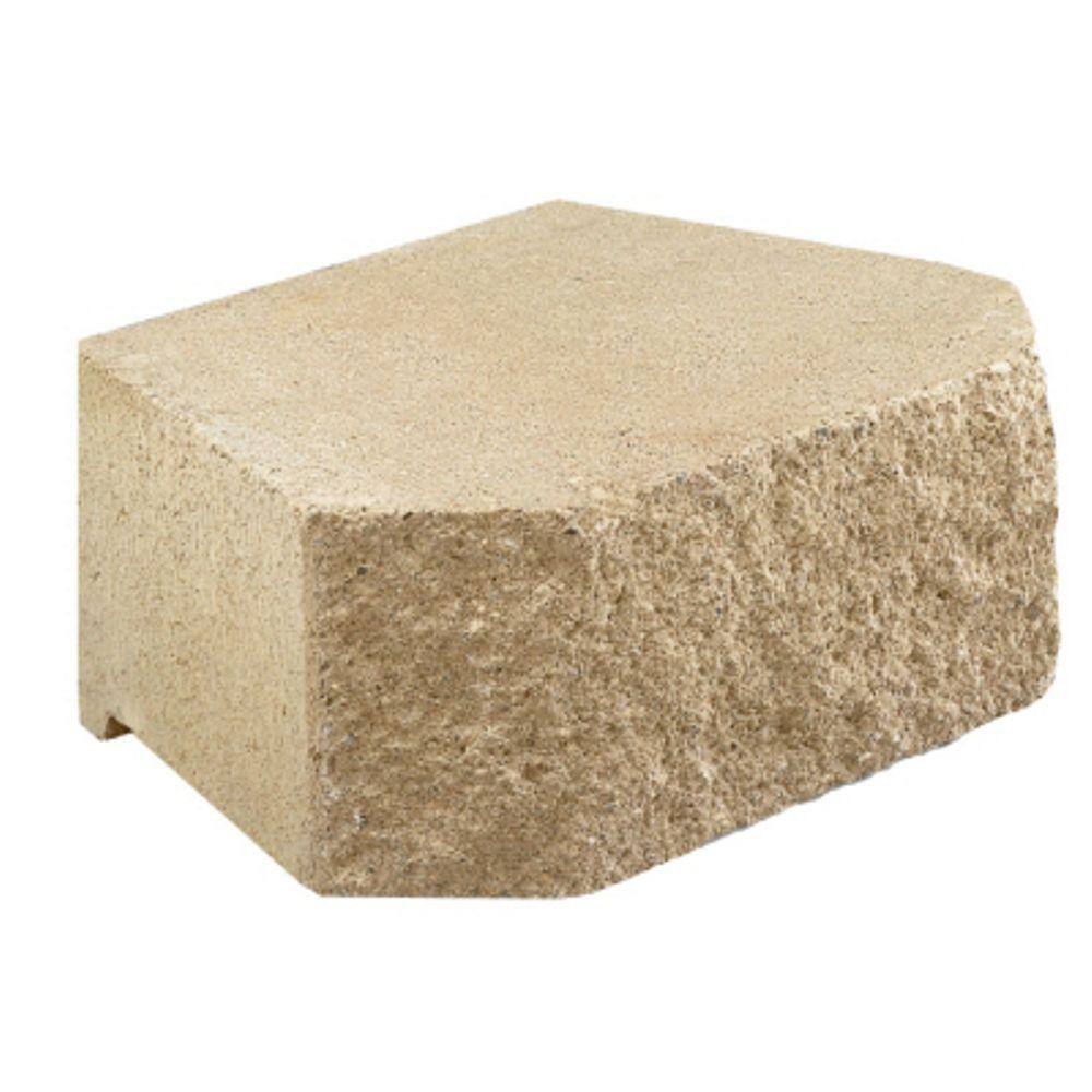 Diamond 16 in. x 12 in. Beveled Face Buff Tan Concrete Garden Wall Block (36- Piece Pallet) 16200800