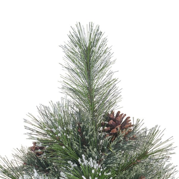 9ft Faux Cashmere Pine，Spruce PreLit/Unlit Artificial Christmas Tree with Snowy Branches Pinecones by Christopher Knight Home