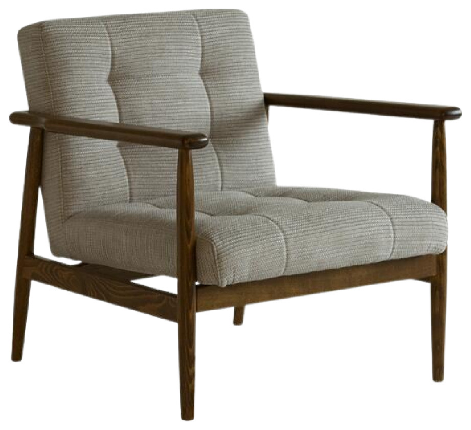 Gray Linen Weave Lounge Armchair  Andrew Martin Roman   Midcentury   Armchairs And Accent Chairs   by Oroa   Distinctive Furniture  Houzz