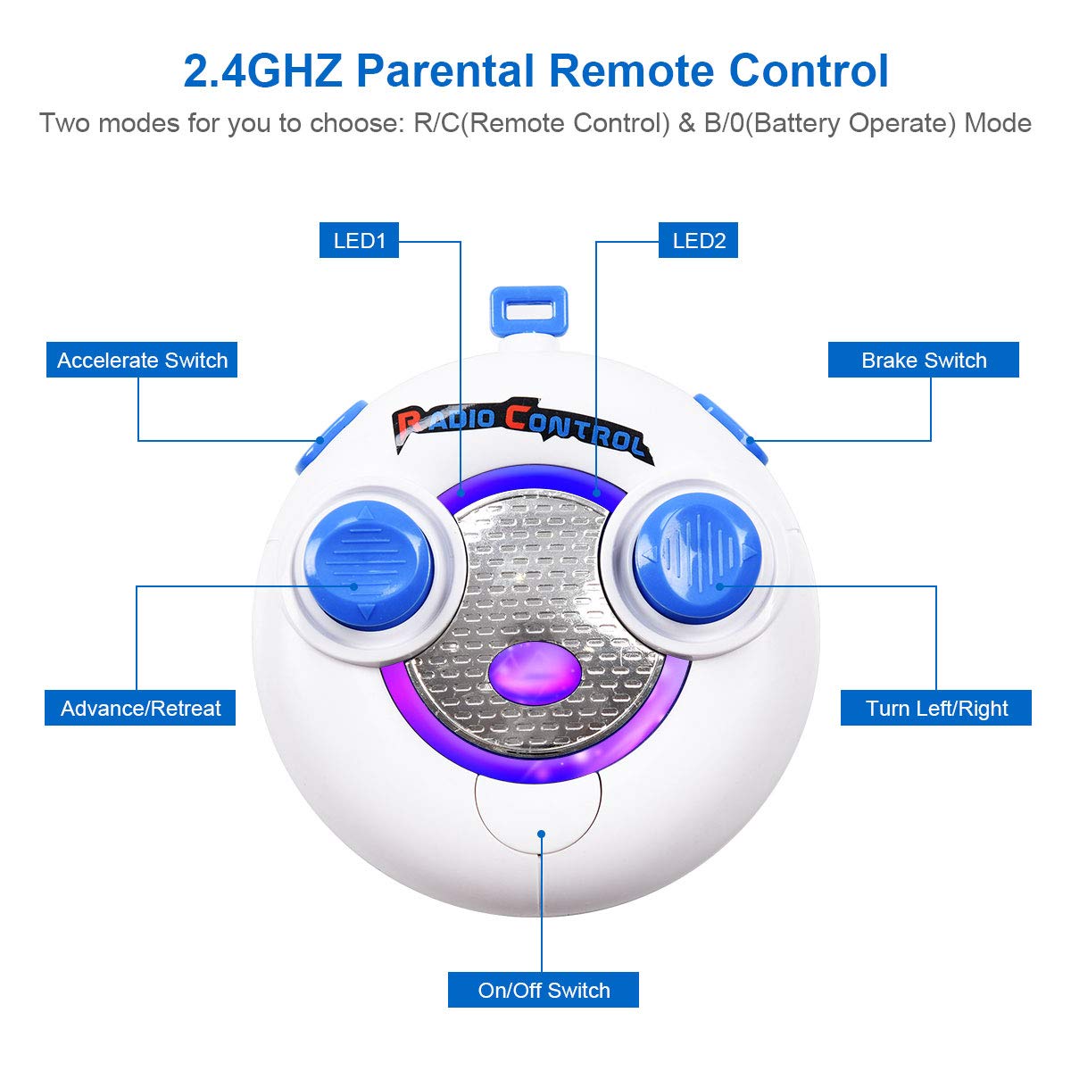 Costzon Kids Ride On Car, 6V RC Parental Remote Control & Foot Pedal Manual Modes, Red