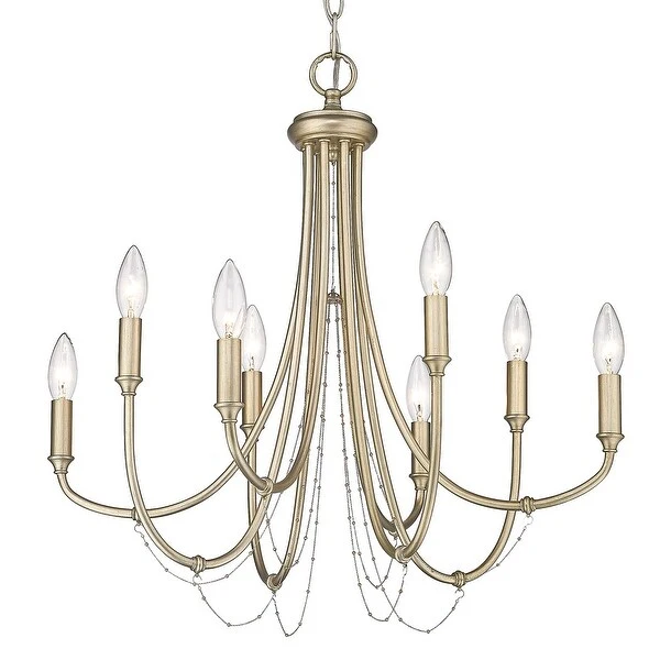 Kamila 8 Light Chandelier - White Gold