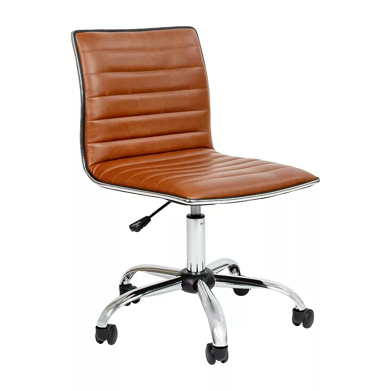 Flash Furniture Low Back Designer Armless Ribbed Swivel Office Chair