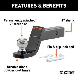 CURT 7500 lbs. 4 in. Drop Fusion Trailer Hitch Ball Mount Draw Bar with 2 in. Ball (2 in. Shank) 45154