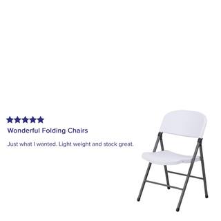 Flash Furniture White Plastic Seat with Metal Frame Folding Chair (6-Pack) CGA-DAD-157951-WH-HD