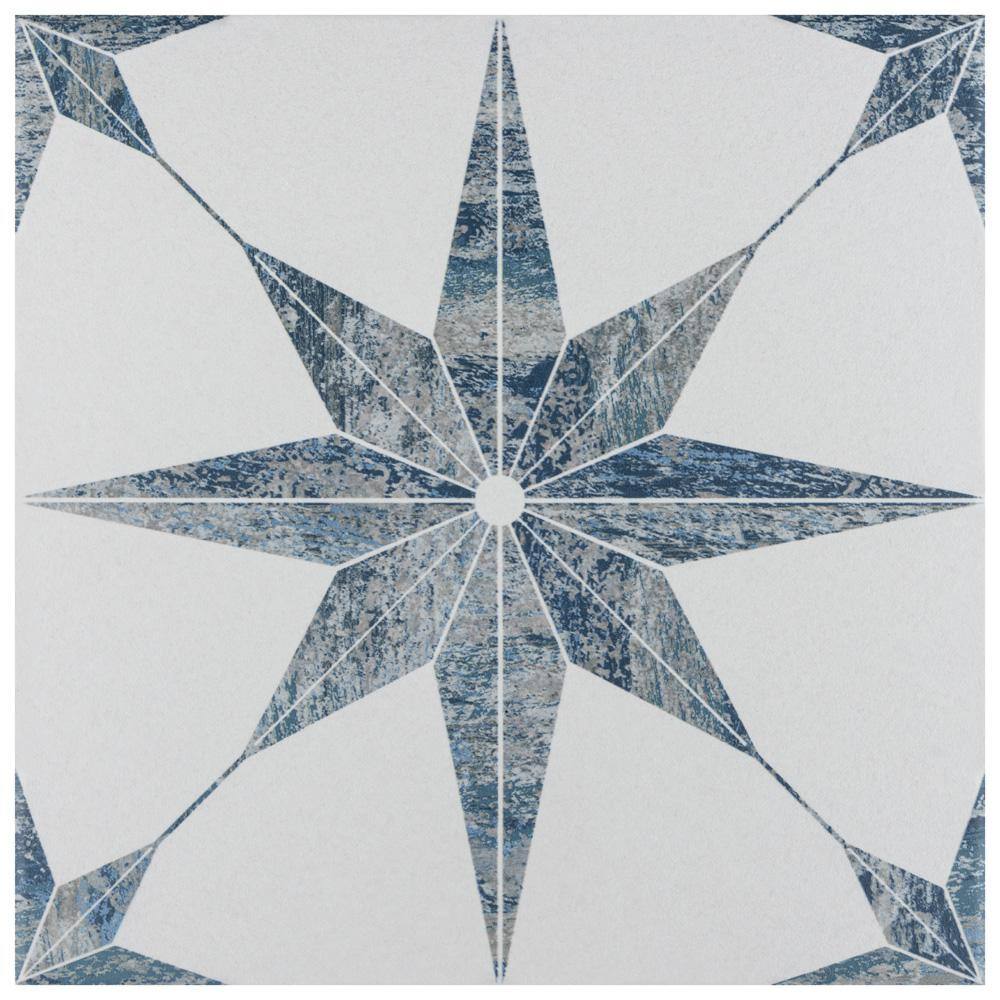 Merola Tile Cassis Stella Blue 9-34 in. x 9-34 in. Porcelain Floor and Wall Tile (10.88 sq. ft.Case) FCD10CSTBL