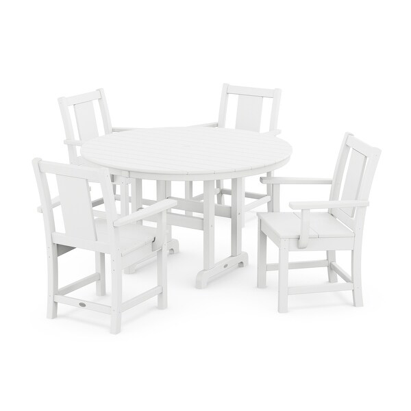 POLYWOOD Prairie 5Piece Round Farmhouse Dining Set