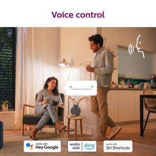 Philips 100-Watt Equivalent A21 LED Smart Wi-Fi Colr Changing Light Bulb powered by WiZ with Bluetooth (2-Pack) 562405