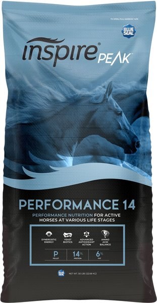 Blue Seal Inspire PEAK Performance Horse Feed， 50-lb bag