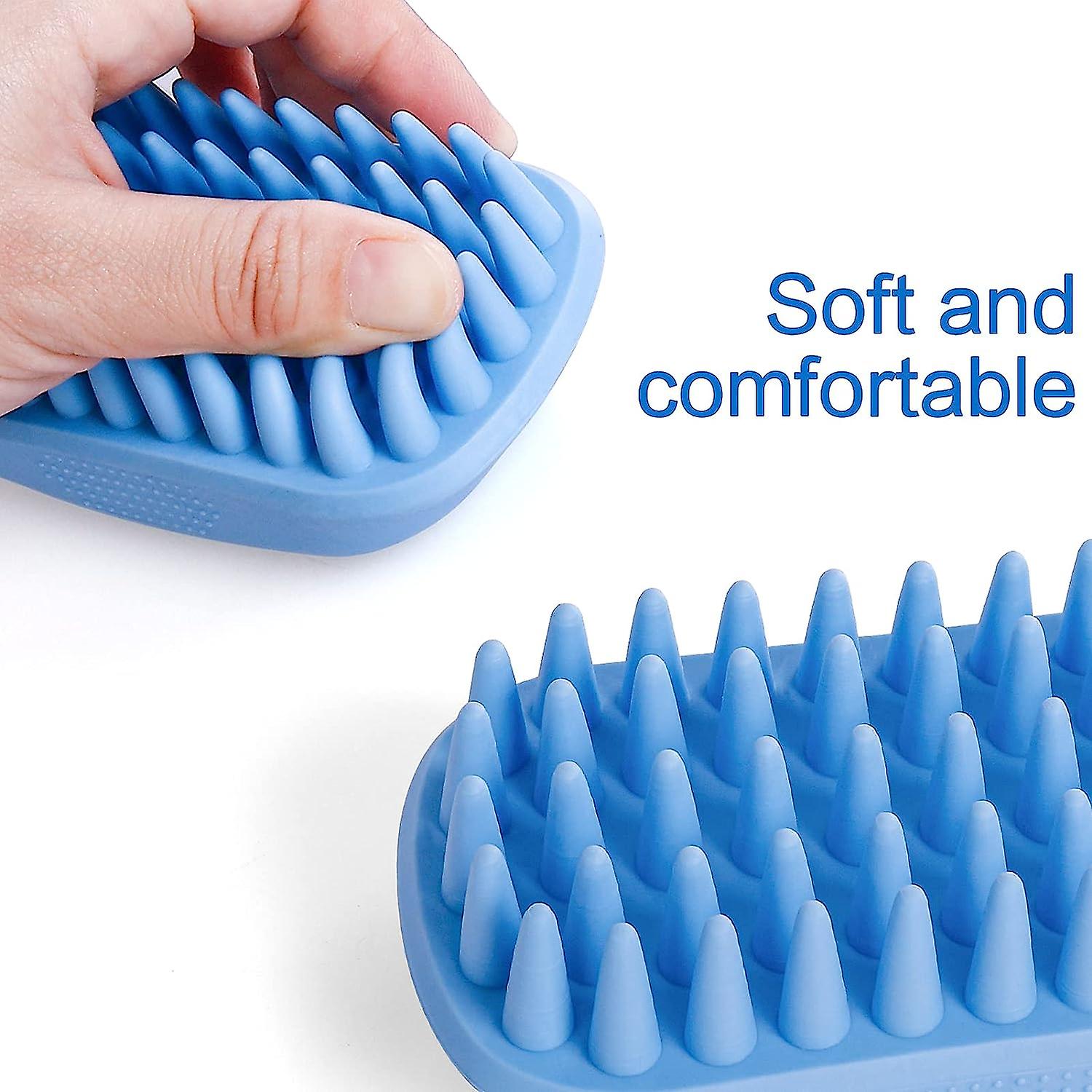 Dog Bath Brush，rubber Dog Shampoo Grooming Brush， Silicone Dog Shower Wash Curry Brush， Pet Scrubber For Short Long Haired Dogs Cats Massage Comb， Sof