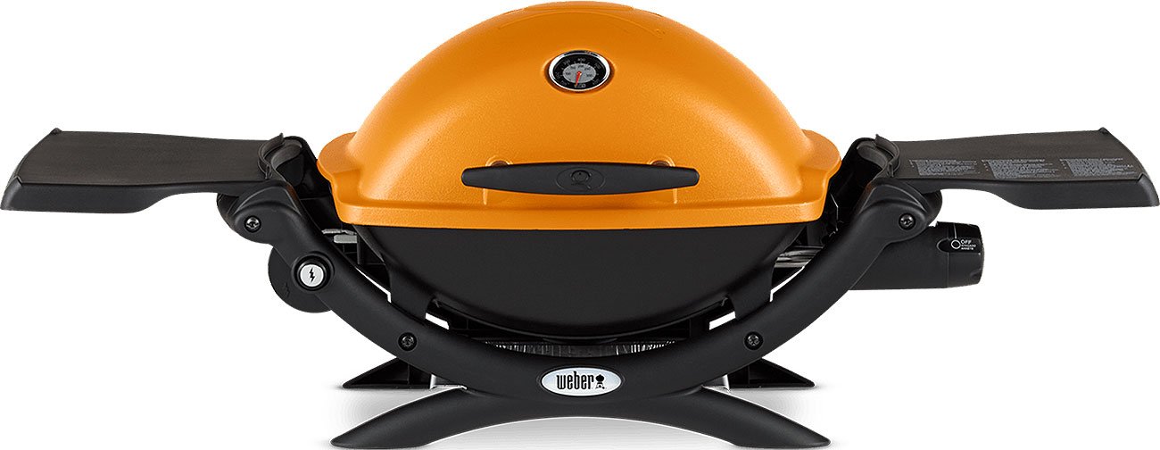 Weber Q 1200 Orange Portable Liquid Propane Gas Grill