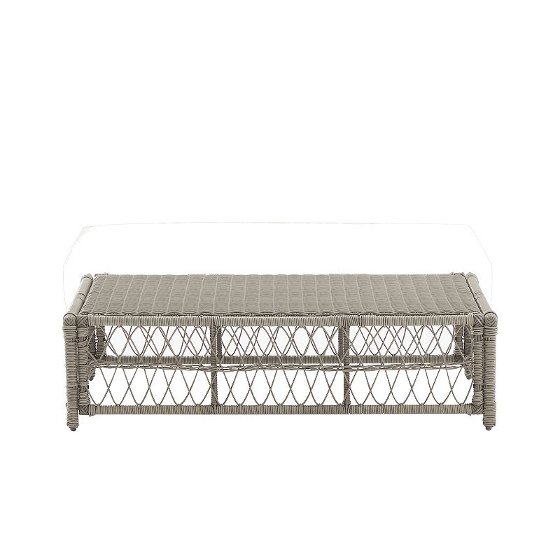 Crosley Thatcher Outdoor Wicker Coffee Table Ottoman