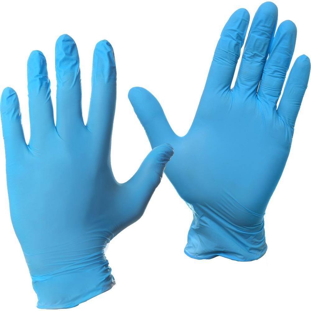 Silverback Blue Large 3.5 mil Nitrile Disposable Work Gloves Latex-Free (Box of 100) GLV-100PK-L