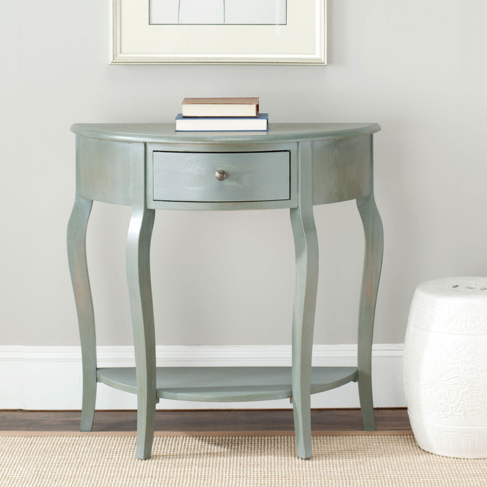 Anna Demilune Small Console Ash Grey   Modern   Console Tables   by Virgil Stanis Design  Houzz