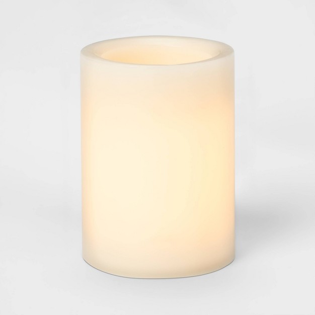 X 3 quot led Flameless Black Wick Candle Cream