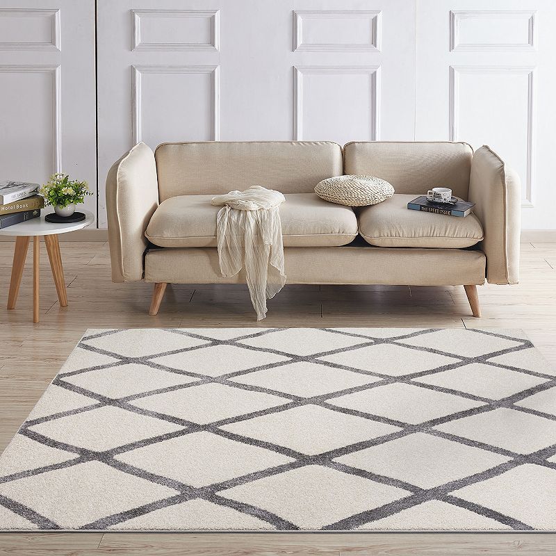 Concord Global Charlotte Collection Diamond Decorative Area Rug