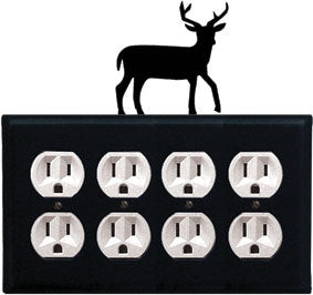 Village Wrought Iron EOOOO 3 Deer   Quad. Outlet C...