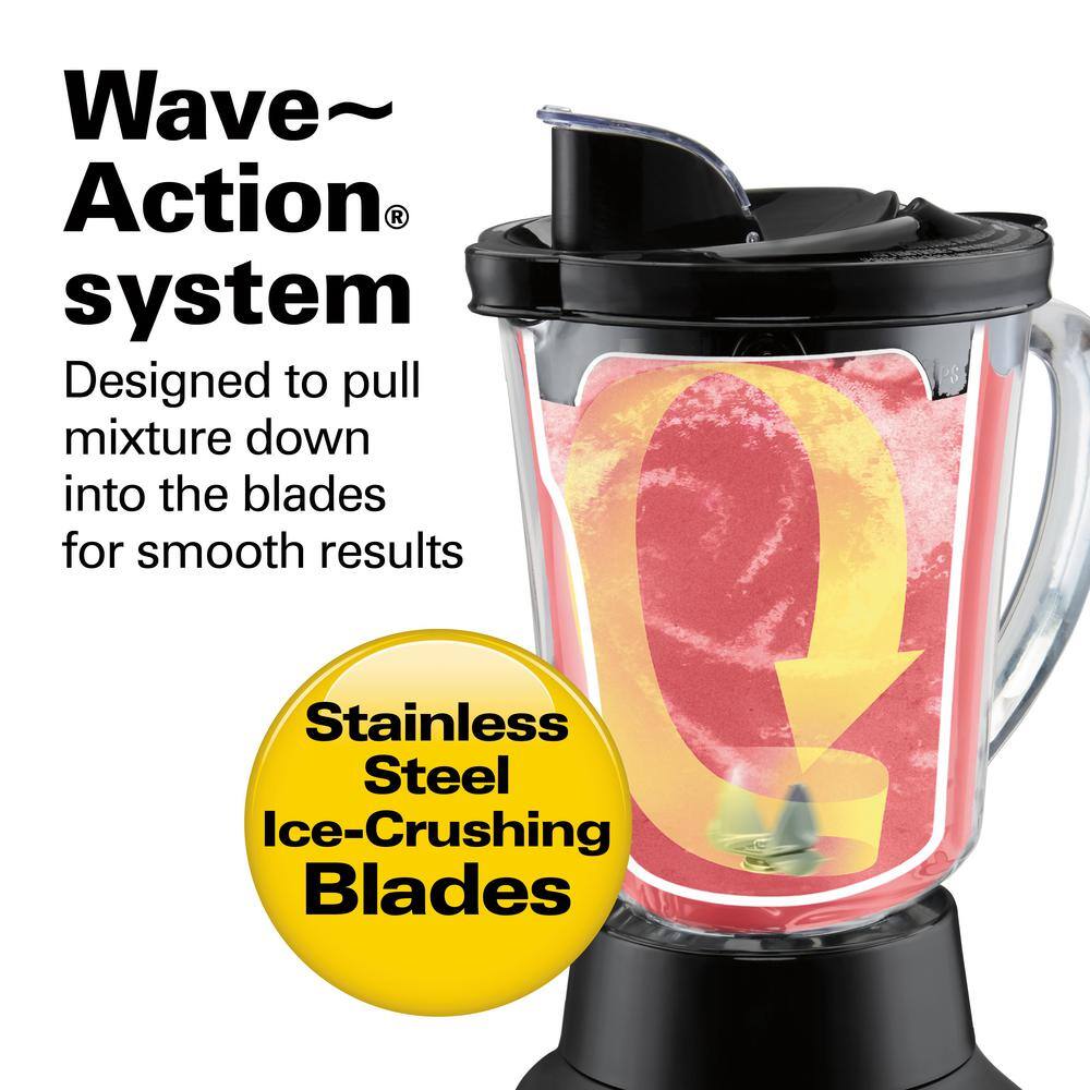 Hamilton Beach Wave Crusher 40 oz. 6-Speed Gray Blender with 20 oz. Travel Jar 58181