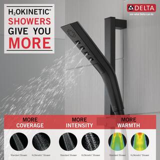 Delta 3-Spray Patterns 1.75 GPM 1.81 in. Wall Mount Handheld Shower Head with H2Okinetic in Matte Black 51799-BL