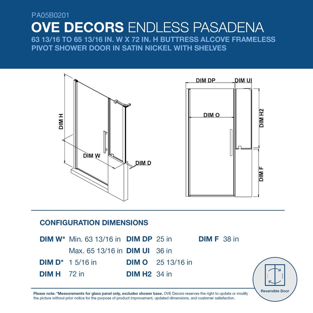 Endless Pasadena Buttress 63 13/16 to 65 13/16\
