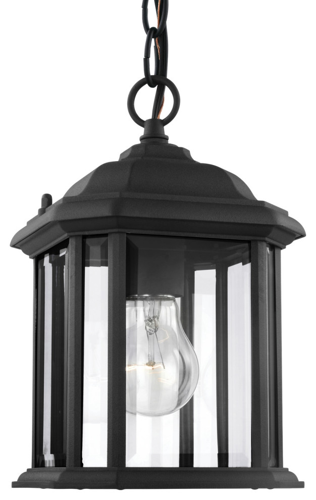 Kent One Light Outdoor Semi Flush Convertible Pendant in Black   Traditional   Outdoor Flush mount Ceiling Lighting   by LAMPS EXPO  Houzz