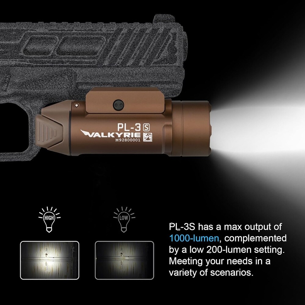 Olight PL 3S Valkyrie 1000 Lumen Mountable Tactical Flashlight (Black)