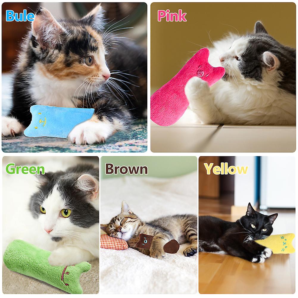 Catnip Toys | 5pcs Cat Chew Toys For Teething | Bite Resistant Catnip Toys Cat Chew Toy For Cats， Catnip Filled Cartoon Cat Toys Cat Teething Chew Toy