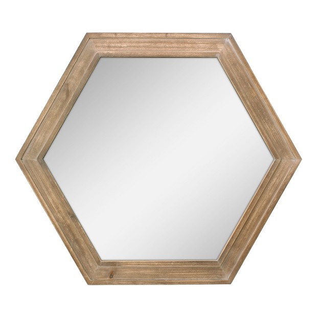 X 20 7 quot Wooden Hexagon Wall Mirror Brown Stonebriar Collection