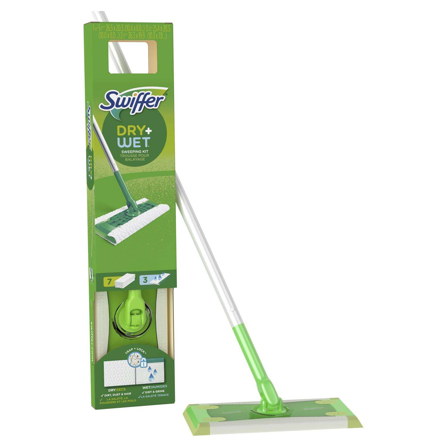 Swiffer Sweeper Dry + Wet 10 in. W Dry/Wet Sweeping Kit