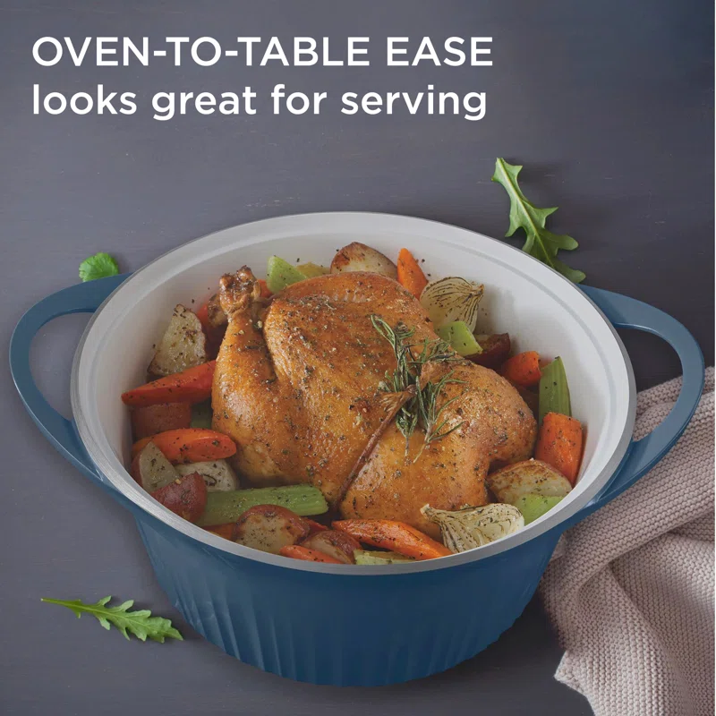 Corningware 1143627 5.5 Qt. Cast Aluminum Dutch Oven with French Navy