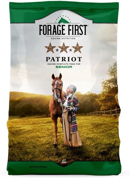 ADM Patriot Senior Complete Horse Feed， 50-lb bag