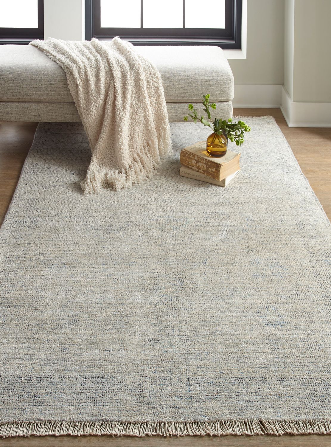 Ramey Gray and Blue Rug by BD Fine