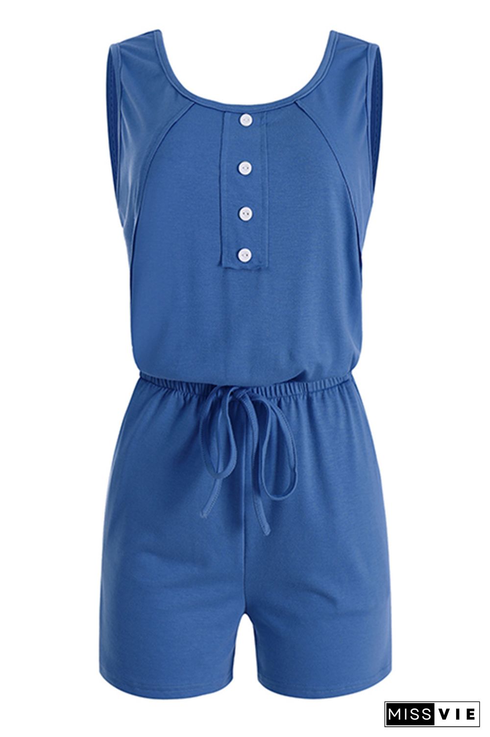 Sleeveless Buttons Shorts Romper Wholesale