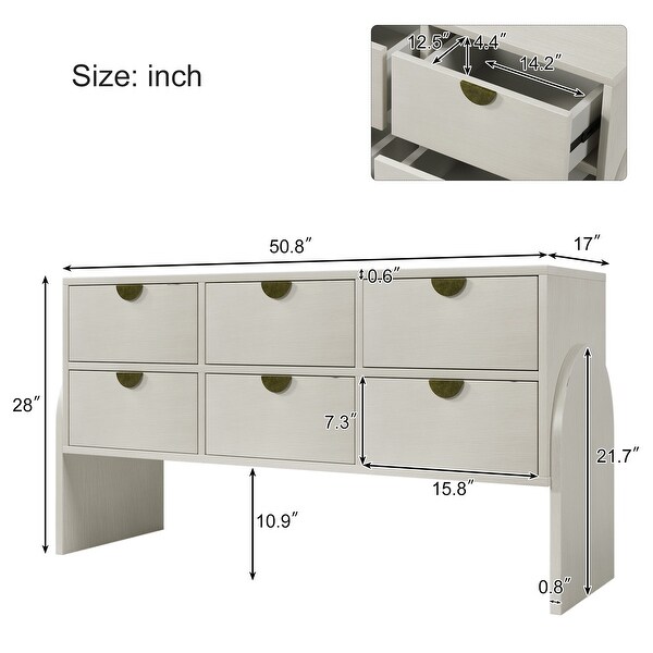 Retro Style 3-Drawer Dresser Ample Storage Spaces， Half-Round Table Leg Design， for Living Room， Children's Room， Adult Room - - 37828136