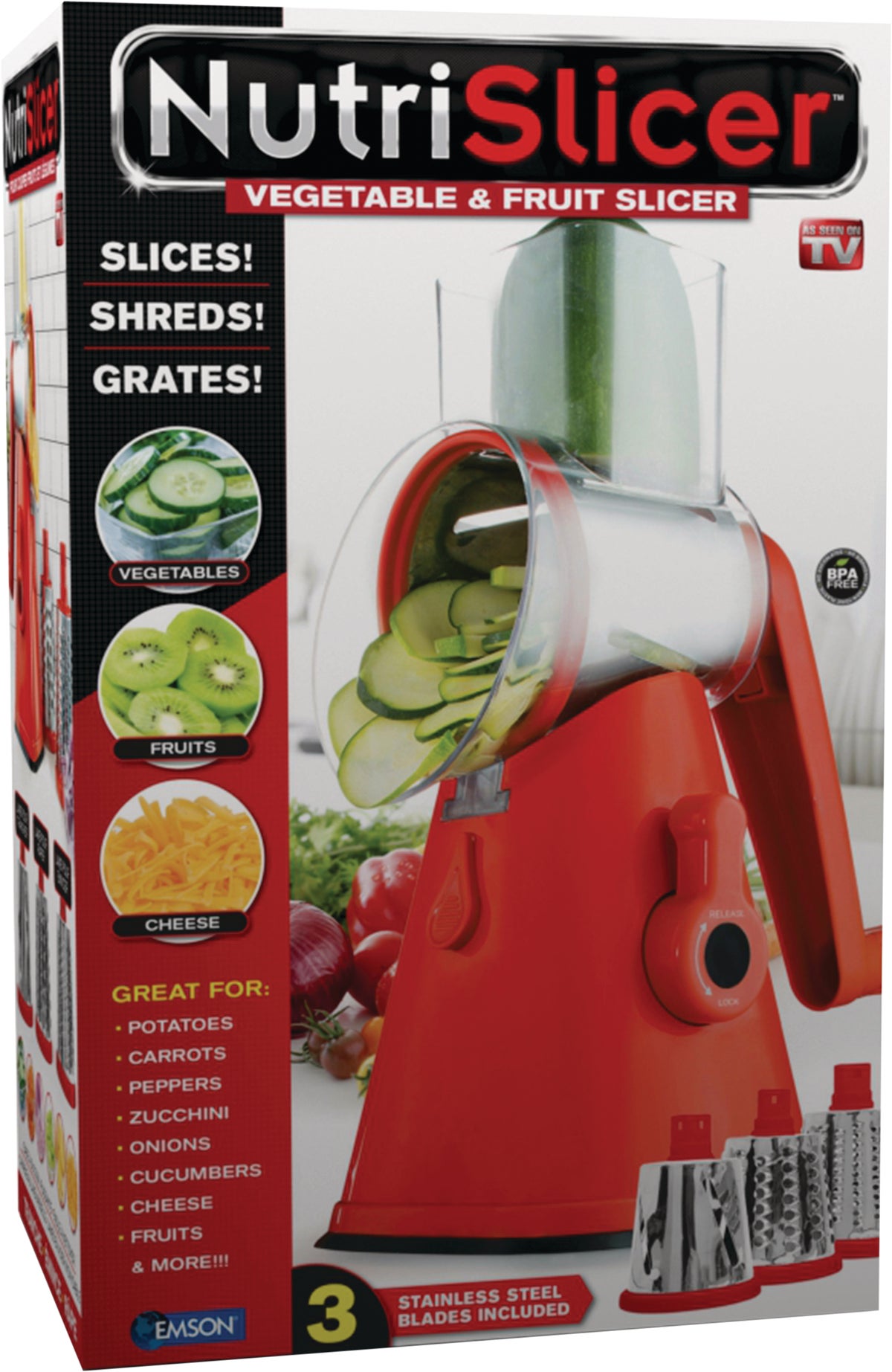 NutriSlicer Vegetableamp Fruit Slicer Red