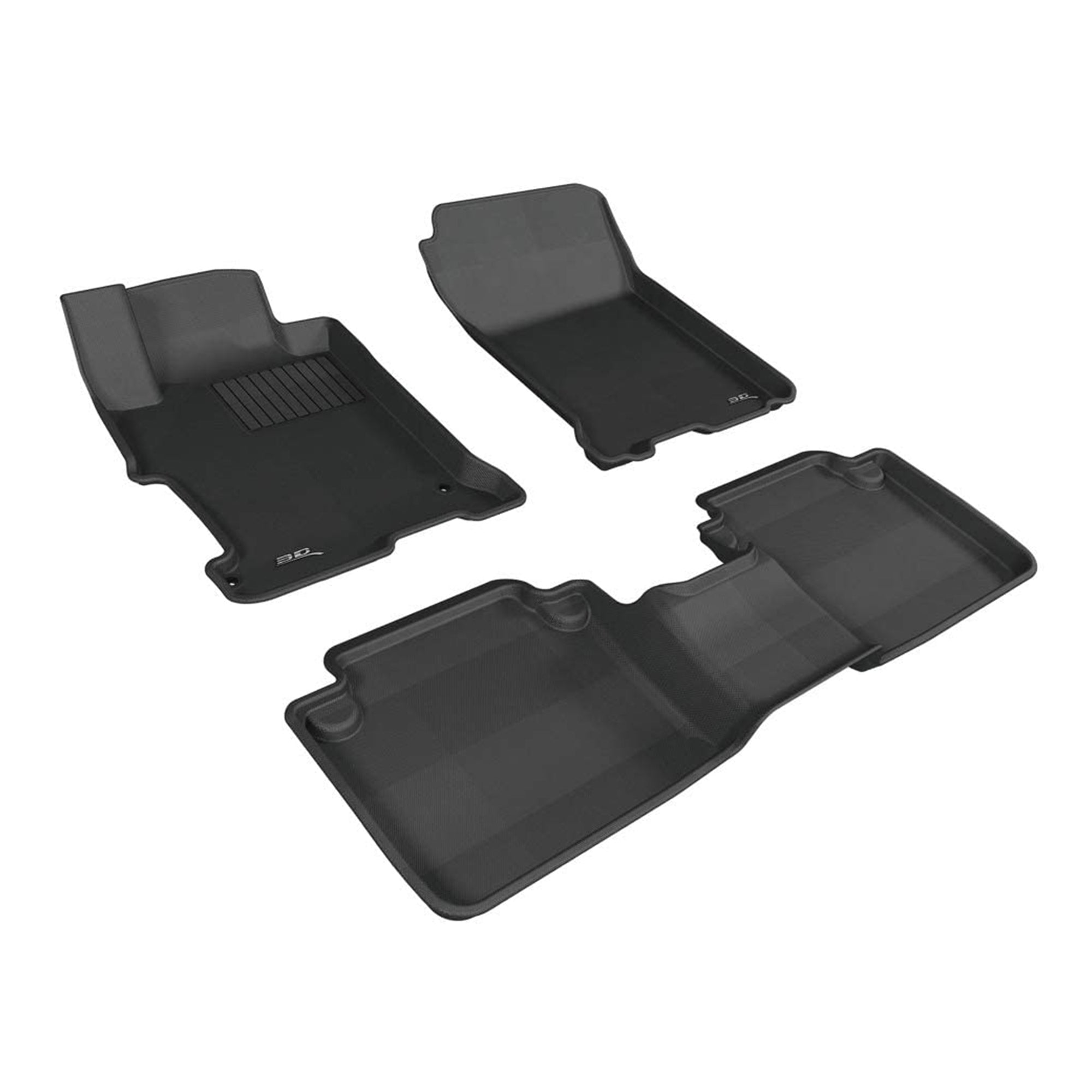 3D MAXpider Kagu Floor Mat Set, 2013-2017 Honda Accord, 1st & 2nd Row Set, Black