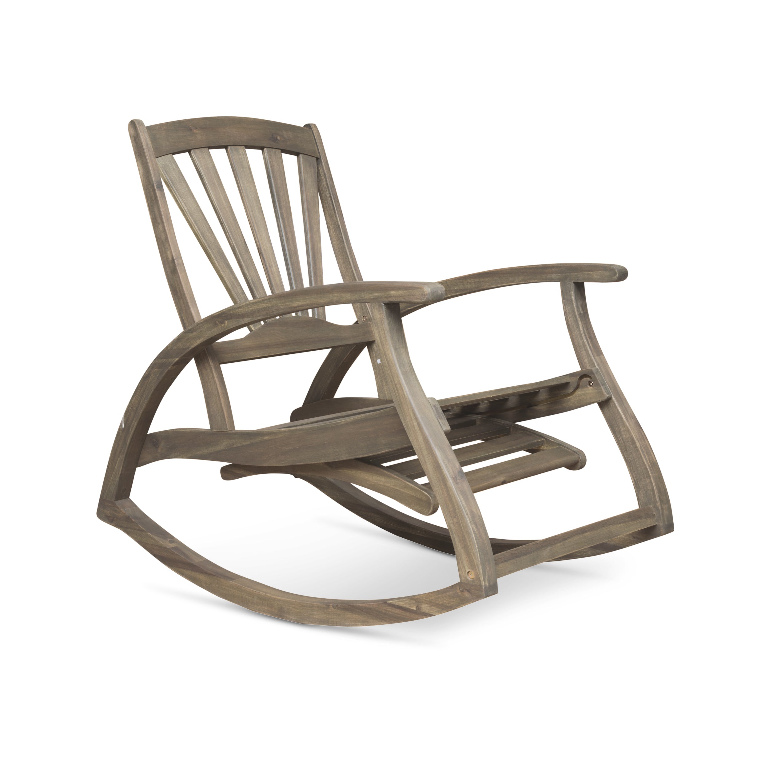 Kelsey Outdoor Acacia Wood Rocking Chair with Footrest